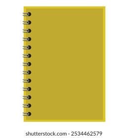 Yellow notebook with a spiral binding is a classic tool for taking notes
