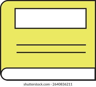 Yellow Notebook Vector Illustration for School, Office, Study Materials, Stationery Icon, and Educational Design Use