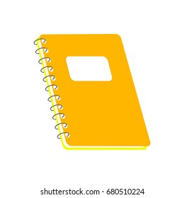 Yellow Notepad. The concept of school supplies, school, stationery. Vector. Illustration.