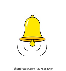 Yellow Notification Bell in Groovy Style Back to School