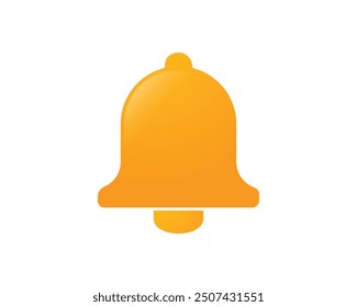 Yellow notification bell. New important message. Golden notification bell for social media, event reminder, Social media reminder.