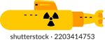 yellow nuclear submarine vector icon