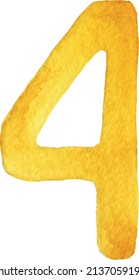 yellow number 1 watercolor sign