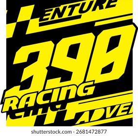 Vector amarillo número 390, concepto 3D, fondo abstracto.