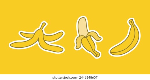 Yellow Object Banana Background Vector