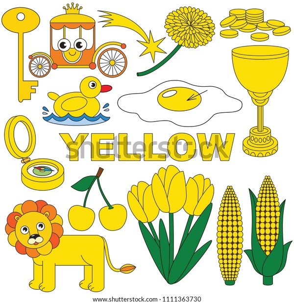 Download Yellow Objects Color Elements Set Collection Stock Vector Royalty Free 1111363730