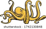 yellow octopus angry tentacles animal