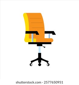 Yellow office chair vector illustration. 