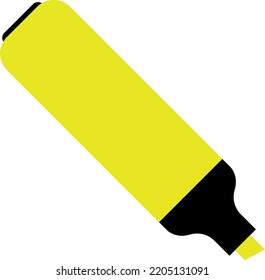 Yellow office marker icon. Writing highlighter tool