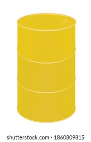 Yellow oil barrel. vector illustration