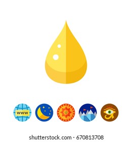 Yellow oil drop icon
