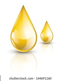 Yellow oil droplets, EPS 10, isolated