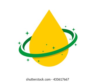 yellow oil droplets image vector logo icon