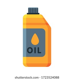 Yellow Oil Fuel Plastic Canister for Gasoline Vector Illustration