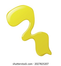 Yellow oil or honey stain and drop in cartoon style.