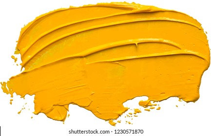 Yellow Oil Paint Brush Stroke. EPS 10 Vector Illustration.