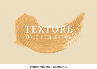 Yellow oil paint brush stroke texture on a plain paper background vector