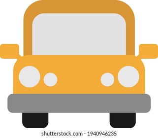 Yellow old car, illustration, vector on a white background