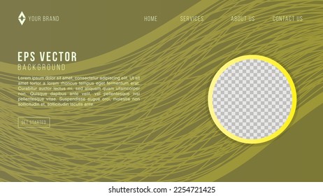 Yellow on brown vector cover web template with wavy lines. Smart design for business ads. Vector Abstract, science, futuristic, energy technology concept