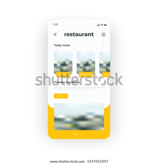 Yellow Online Restaurant Ui Ux Gui Stock Vector Royalty Free - modern sgui make raprobuxaccounts