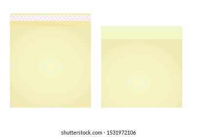Yellow open and closed post letter. vector illusration