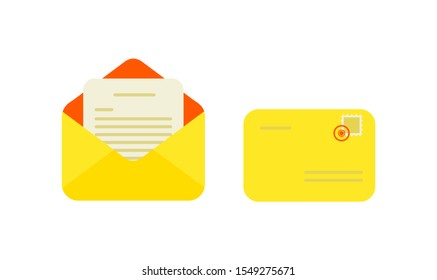 yellow open envelope with check list document orletter concept of newsletter, notify, support, incoming, confirm. isolated on white background. flat style trend modern logo design vector illustration
