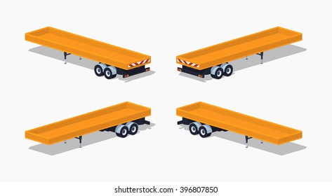 Yellow open platform. 3D lowpoly isometric vector illustration. The set of objects isolated against the white background and shown from different sides