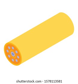 Yellow optic cable icon. Isometric of yellow optic cable vector icon for web design isolated on white background