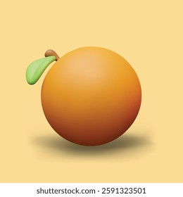 Yellow Orange 3D Vector and Leaf