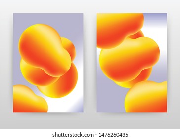 Yellow orange abstract 3D shapes abstract design for annual report, brochure, flyer, leaflet, poster. Orange gradient shapes background. Abstract A4 brochure template. Flyer vector illustration.