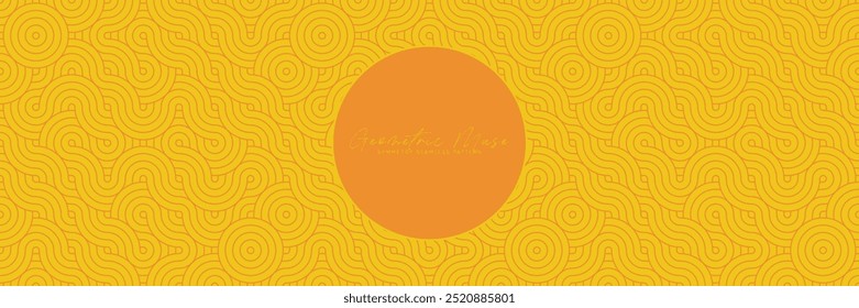 Yellow and Orange Abstract Asian Geometric Mandala Seamless Pattern Background Texture for Fabric and Wall Art Material