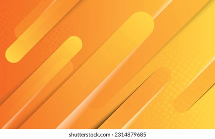Yellow and orange abstract geometric background. Dynamic shape composition. Luxury vector illustration