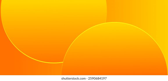 Yellow and orange abstract gradient background with glowing rounded shapes design background vector illustration.