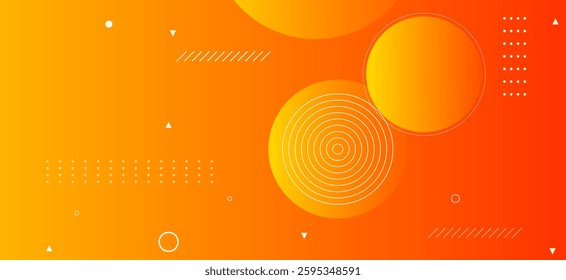 Yellow and orange abstract gradient background with geometric circle shapes  and abstract lines design background vector illustration eps10. Perfect for modern projects basktop wallpaper Business.