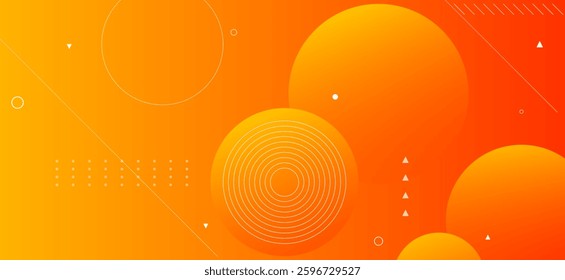 Yellow and orange abstract gradient background with geometric circle shapes  and abstract lines design background vector illustration eps10. Perfect for modern projects basktop wallpaper ,Business.