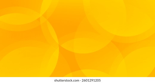 Yellow and orange abstract gradient background with geometric circle shapes soft pattern design background vector illustration.