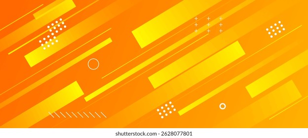 Yellow and orange abstract gradient background with geometric rectangular shapes rounded shapes, abstract lines design background vector illustration eps10 perfect.