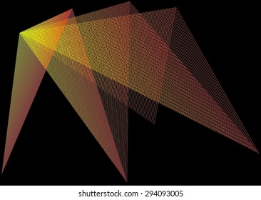 Yellow and orange abstract lines isolated in black background vector
