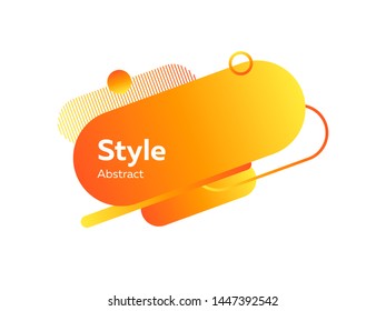 Yellow and orange abstract shapes. Dynamical colored forms and line. Gradient banners with flowing liquid shapes. Template for the design of logo, flyer or presentation. Vector illustration
