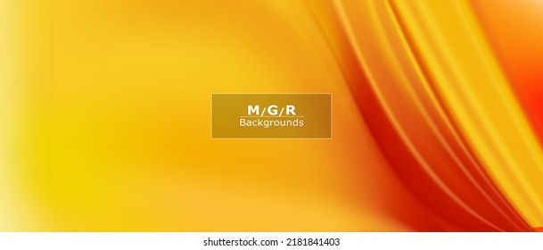 Yellow and Orange Abstract Vector Background. Wave Background.
