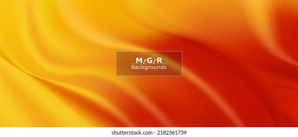 Yellow and Orange Abstract Vector Background. Wave Background.