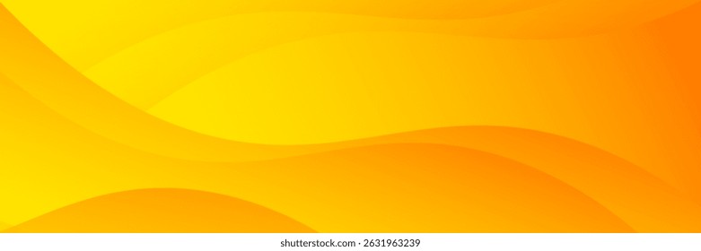 Yellow and Orange Abstract Waves Background with Vibrant Gradient. Vector Illustration