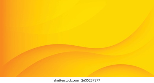 Fundo de ondas abstratas amarelo e laranja com gradiente vibrante