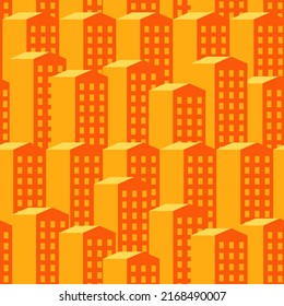 Yellow Orange Apartment Houses Wallpaper Vector Stock Vector (Royalty ...