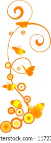 Yellow and orange background with butterflies