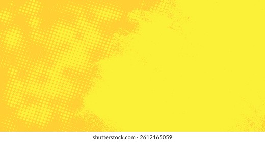 Yellow and orange background hatch with halftone effect. Vintage pop art retro comic illustration