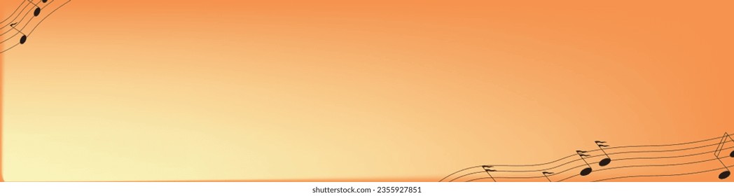yellow orange background music theme with musical notes illustration bright backdrop hand drawing small background