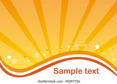 yellow and orange background with stars. vector illustration