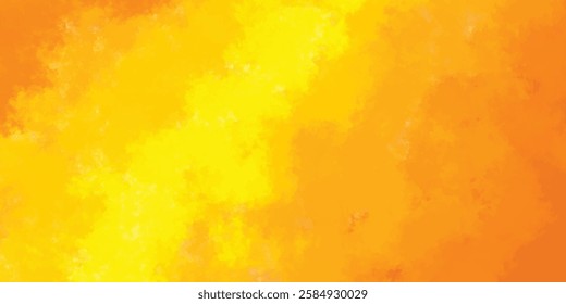 Yellow orange background with texture and distressed vintage grunge and watercolor paint stains in elegant modern