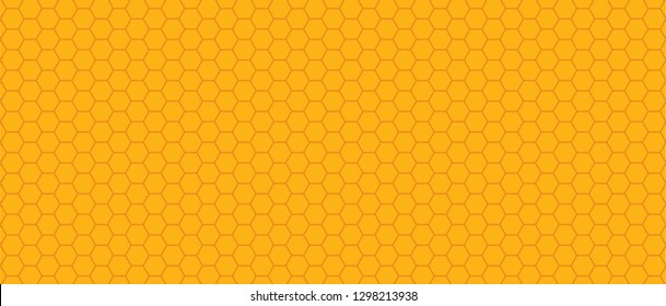 Yellow, orange beehive background. Honeycomb, bees hive cells pattern. Bee honey shapes. Vector geometric seamless texture symbol. Hexagon, hexagonal raster, mosaic cell sign or icon. Gradation color.